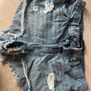 Aeropostale Blue Distressed Jean Shorts